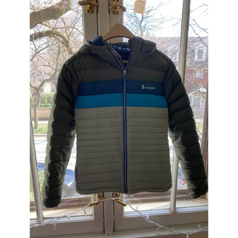 Cotopaxi Fuego Hooded Women's Jacket Small Spruce/Brush